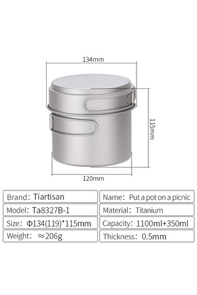 Choice مجموعة أواني طهي وتخييم خفيفة الوزن محمولة بمقبض قابل للطي من تيارتيسا...