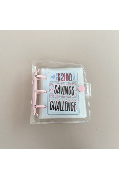 Choice مجلد تحديات الادخار 1000 باللون الوردي 2100، مجلد توفير المال، كتاب تحديات الادخار مع مغلف
