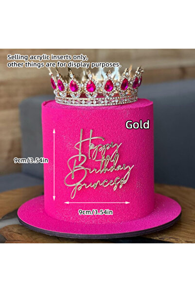 Choice8 1pc J Cake Topper Acrylic Happy Birthday Queen Princess Suitable for ...