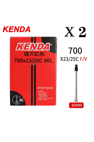 Kenda أنبوب داخلي للدراجة من قطعتين مقاس 23-25c FV 80L مقاس 20/26/27.5/29/700c من مطاط بوتيل من شريدر بريستا للطرق الجبلية