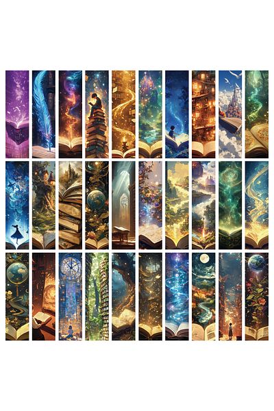 Choice 50PCS 30/60PCS Fantasy Reading Bookmark Kawaii Notebook Animal Book Luggage DIY Decoration School St