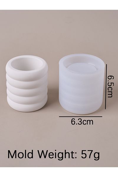 Choice jar Cylindrical Rings Jar Silicone Mold DIY Handmade Concrete Scented Candle Cup Storage Box Planter