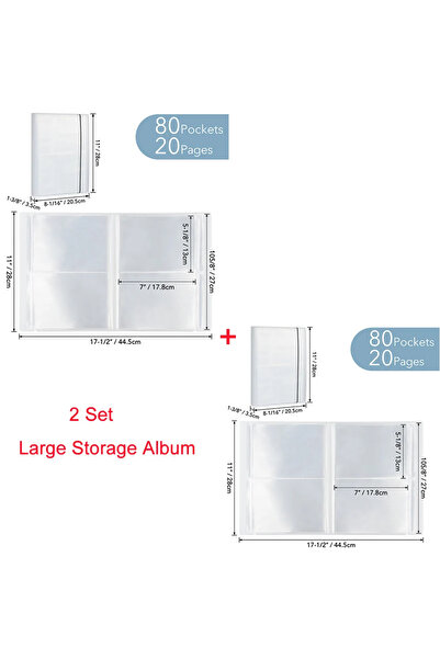Choice مجموعة من ألبوم كبير شفاف مع طوابع وقطع، منظم كتب، جيوب مجلدة/ورق مغنا...