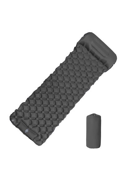Choice Grey Outdoor Camping Inflatable Mattress Ultralight Air Mat with Built-in Pump Hiking Sleeping Pad P