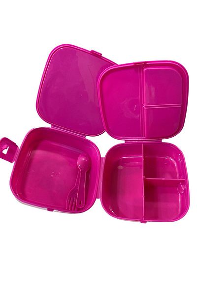 tüftürük Paw Patrol Licensed 3 Compartment Double Layer Spoon Fork Children's Nutrition Bowl Set Pink