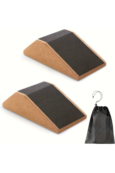 Choice A pair Solid Color Wood Fitness Wedge Set with Anti-Slip Surface for Squats and Stretching - Include