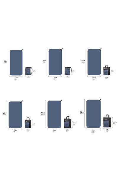 Choice 50x100cm(M) Navy Mutao Microfiber Towel With Mesh Bag, Quick Drying Absorbent Towels For Camping, Gy
