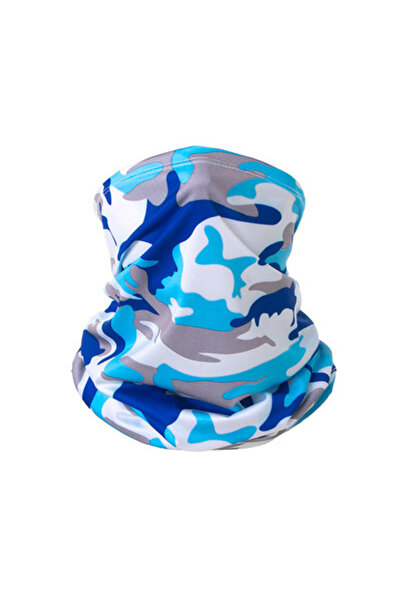 Choice وشاح عمامة متعدد الأغراض لركوب الدراجات بلون أزرق فاتح مموه، وشاح باند...