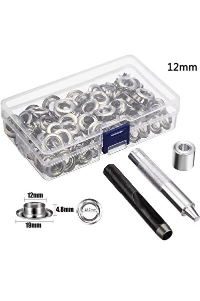 choice2 مجموعة حلقات تثبيت 100 قطعة، مقاس 6/10/12/14 مم، مع 3 أدوات ختم للفتح...