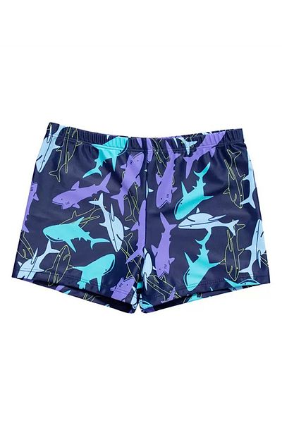SAPS All Over Shark Printed Swimming Trunks - Navy