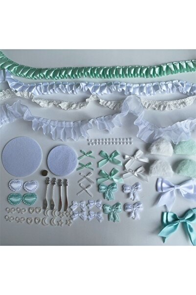 Choice 1 pack Barchito Color Material Package Set Collection Girls' Pink Bow Lace Accessories Pain Pack Sup