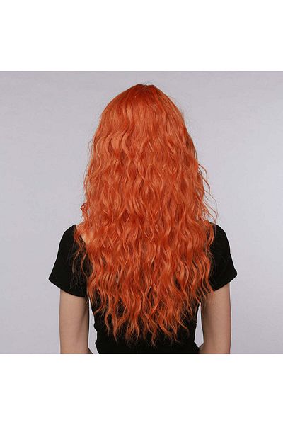 WildFashion Peruca roscata cu par lung ondulat si breton PER120-3838