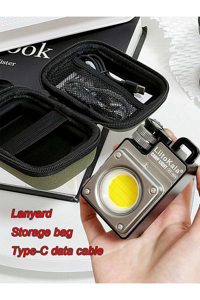 liitokala 18650 Silver Outdoor Camping Light XY-009 Unlimited Dimming 3500LM "Camera Light" with EVA