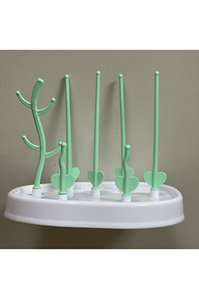 Choice رف تجفيف زجاجات الأطفال باللون الأخضر وحامل أكواب التغذية ورف على شكل ...