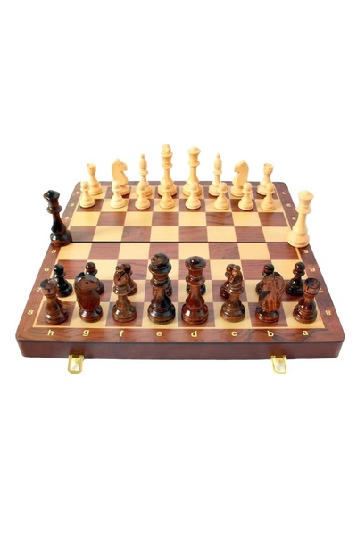 Choice 15" x 15" High-end Folding Chess Set Top Grade Classic Handwork Solid Wood Pieces Walnut Chessboa...