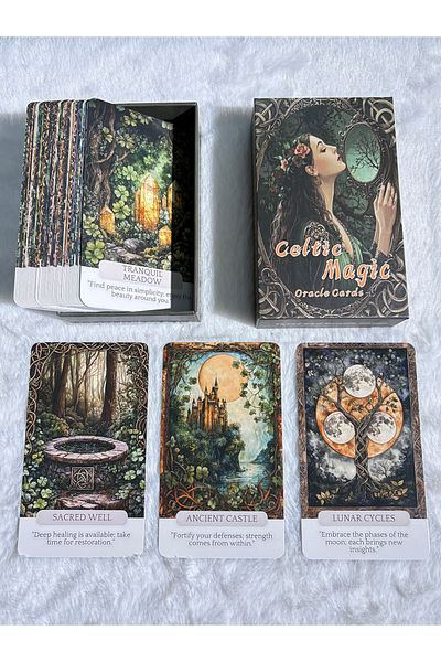 Choice A653 Celtic Magic Oracle Cards Set, English Tarot Deck, Divination Cards, Prophecy Cards, 12x7cm Car