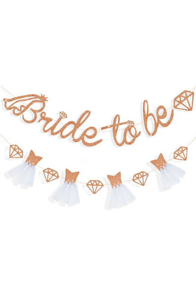 Choice5 قطعتان من زينة الزفاف باللون الذهبي الوردي، طرحة زفاف، وشاح ساتان للع...