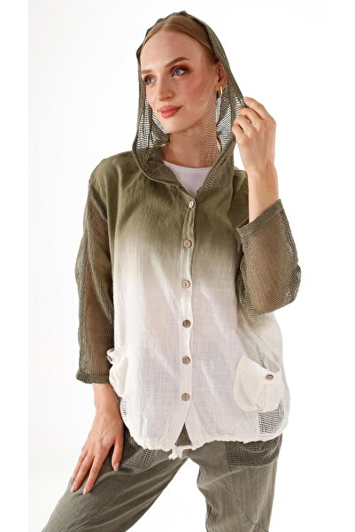 shE tekstil Fileli Yıkamalı Gömlek Keten