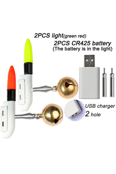 Choice أخضر أحمر B GOBAIT ضوء الصيد عصا قضيب جرس LED CR425 3.6 فولت بطارية شح...