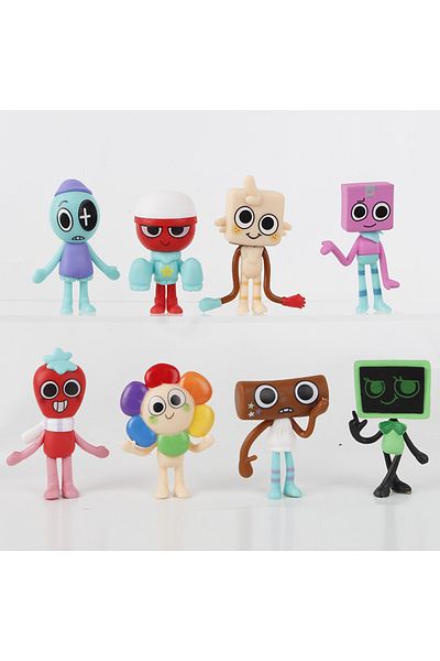 Funko about 7-8.5cm 8pcs Dandy 8pcs/set Dandy's world Cartoon Figure PVC Model Cute Doll Toys