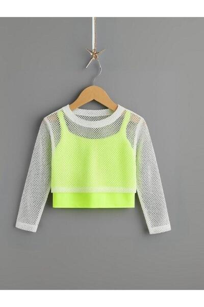 Zekids Κοριτσίστικο μακρυμάνικο διχτυωτό κορμάκι (ΔΕΝ ΠΕΡΙΛΑΜΒΑΝΕΤΑΙ Η ΕΣΩΤΕΡΙΚΗ ΜΠΛΟΥΖΑ)