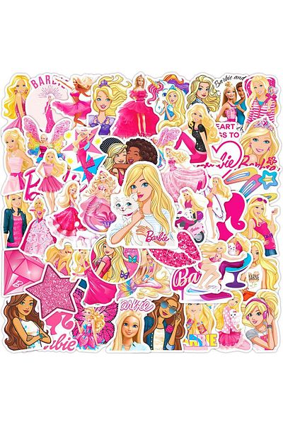 Miniso 50PCS 50Pcs/Set Barbie Princess Stickers Decorate Laptop Luggage Handbags Toys Waterproof Stickers D