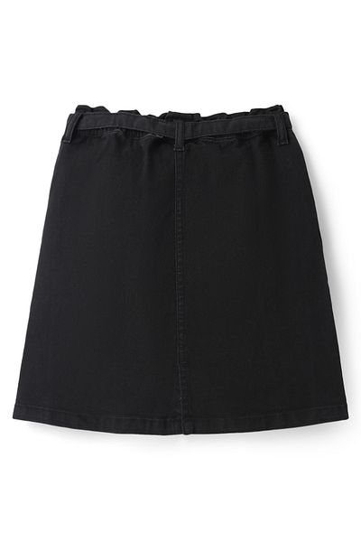 Pine kids Knee Length Solid Color Denim Skirt - Black