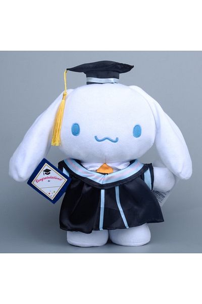 Choice 28cm-04 Sanrio Cinnamoroll Kuromi Hello Kitty Plush Graduation Season Toy Cartoon Soft Stufffed Doll