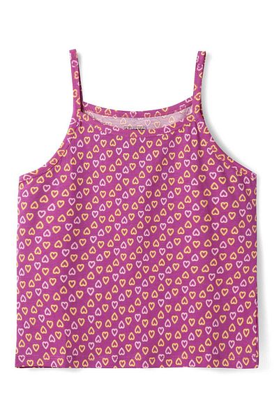 Pine kids Cotton Slips with Stripes and Heart Print (Pack of 3) - Purple