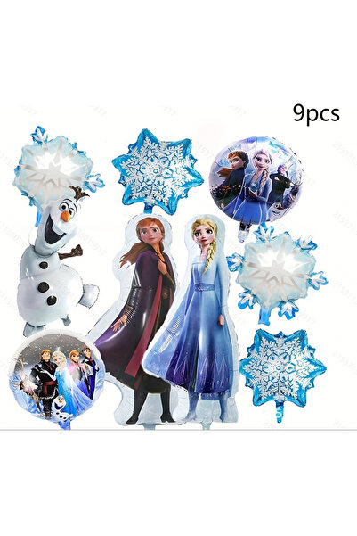 Miniso Other 9pcs Disney Frozen Party supplies, Cute Frozen aluminium balloons, Frozen Theme Party Decorati