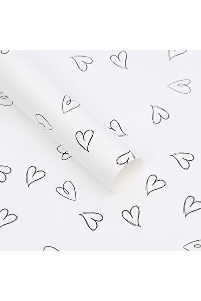 Choice8 ورق تغليف زهور أبيض مقاوم للماء مطبوع عليه صورة حب، مقاس 58×58 سم، لح...