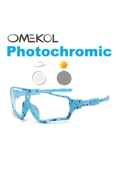 Choice MP7 OMEKOL Brand New Photochromic Sport Cycling Glasses Men Women Outdoor Sun Glasses Bike Bicycle E