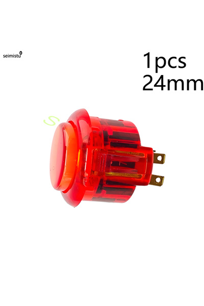 Choice 1pcs 24 red 5V LED Illuminated Arcade Light Push Button 30mm/24mm Clear Plastic Coin Operated Joysti