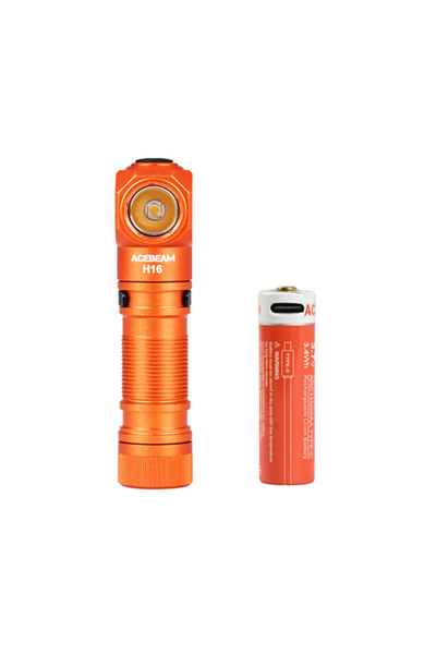 Choice Orange-5000k ACEBEAM H16 Super Lightweight Headlamp AA LED Right Angle Light EDC Flashlight, Availab