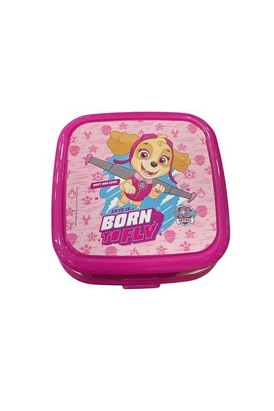 tüftürük Paw Patrol Licensed 3 Compartment Double Layer Spoon Fork Children's Nutrition Bowl Set Pink