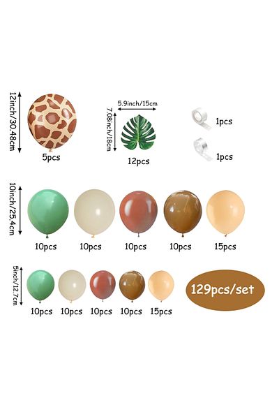 Choice Other As Picture 129 Pieces of Sage Green and Brown Wild Animal Style Balloon Garland Set, Olive Gre