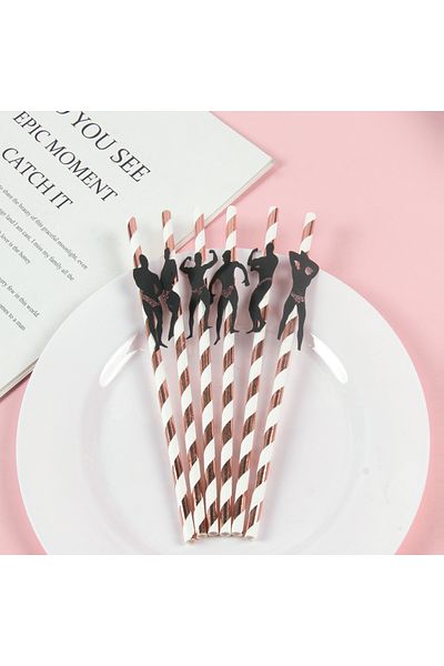 Choice style B 12pcs Bachelorette Naughty Straws Dancing Stripper Man woman Bridal Shower paper Straw for H