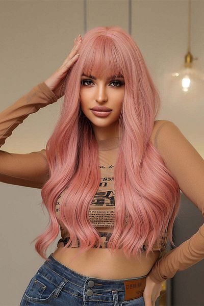 WildFashion Powder pink wig, long hair PER133-100