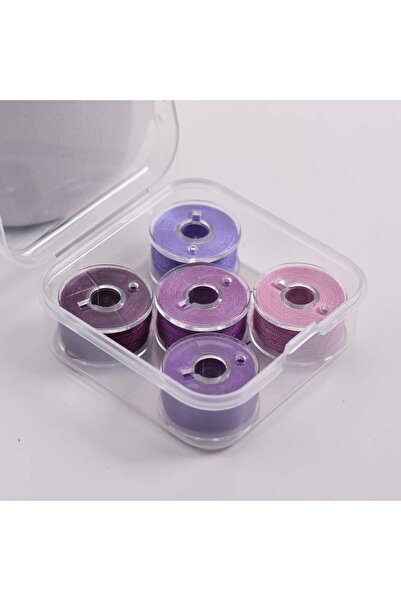 Choice 5pcsPurpleSery 5pcs/Box Prewound Sewing Machine Bobbin Threads with 40...