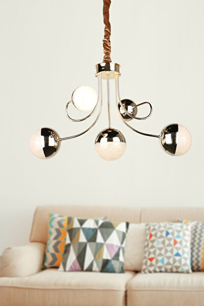 Begüsa Larin Ledli 5.Li Avize Gold Kaplama