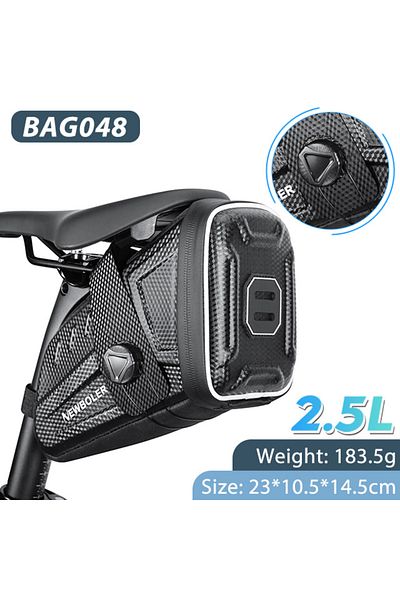Choice BAG048-2.5L NEWBOLER Waterproof Bicycle Saddle Bag EVA Hard Shell Road Bicycle Tail Bag Reflective S