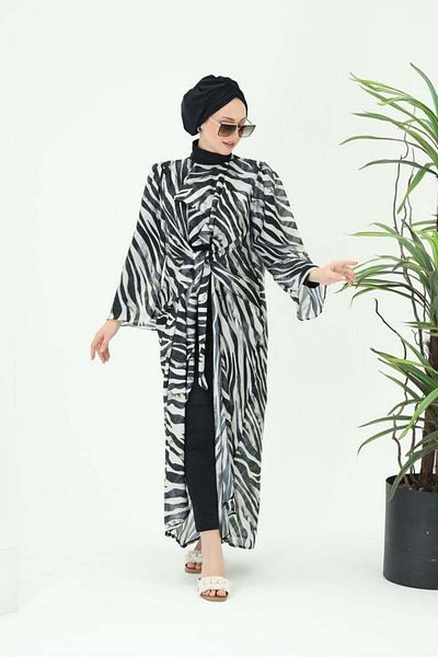 NS TASARIM MAYO Laura Zebra Pattern Pareo