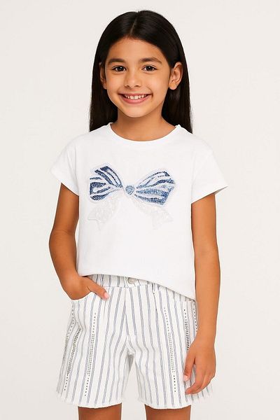 Escabel Girls' Striped Canvas Shorts