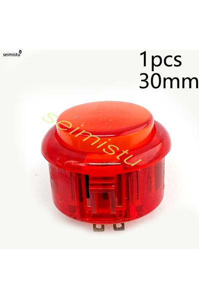 Choice 1pcs 30 red 5V LED Illuminated Arcade Light Push Button 30mm/24mm Clear Plastic Coin Operated Joysti