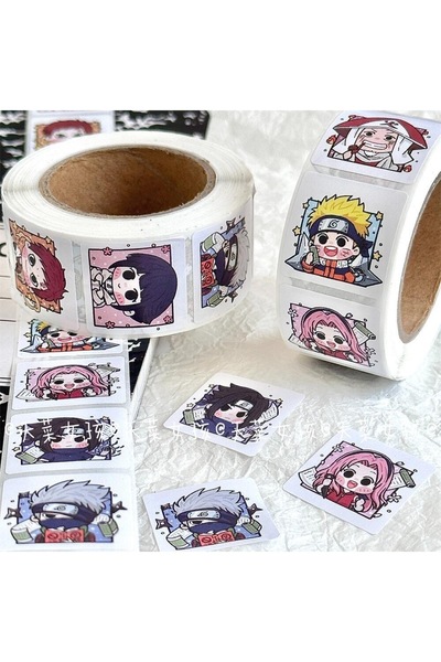 BANDAI 500PCS 500pcs Cool Naruto Cartoon Stickers MV Decorative Seal Sticker Circular Mobile Phone Case Lap