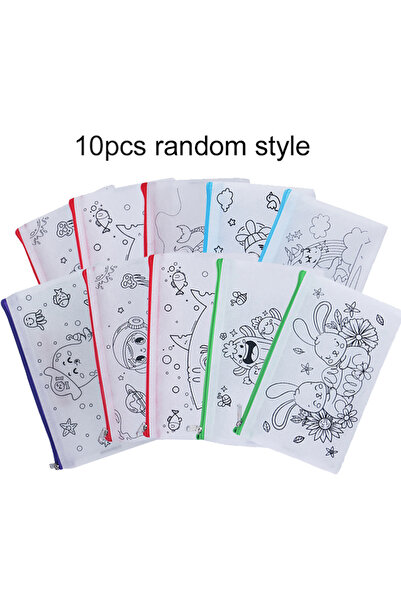 Choice 10TYBD 5/10 قطع غير منسوجة حقيبة أقلام بنمط كرتوني DIY تلوين لوازم تعليمية مكتبية للطلاب St