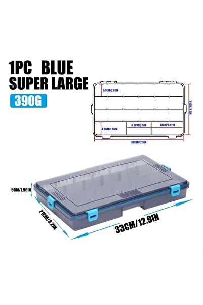 Choice صندوق أدوات صيد كبير جدًا ومتين مقاوم للماء من CAZULO باللون الأزرق مع...