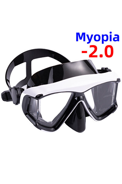 Choice13 White-Black-200 Optical Myopia Snorkel Diving Mask Swimming Goggles ...