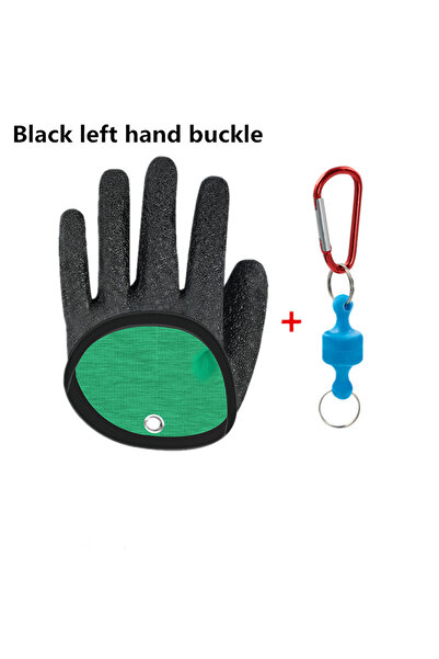 Choice قفازات صيد سوداء بإبزيم أيسر لصيد الأسماك مضادة للانزلاق ومتينة ومحبوك...