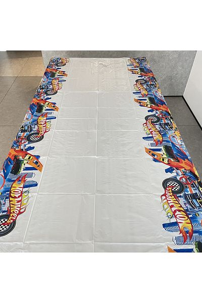 Choice 108x180cm 1pc tablecloth 108*180cm New Hot Wheels Disposable Plastic Party Tablecloth Table Cover